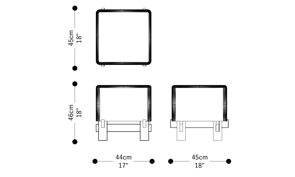 Image of the main dimensions of the product